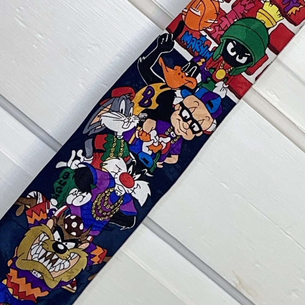 Looney Tunes Mania Tie | 1993 The Looney Tunes Posse Red Brick Wall Hip‎ Hop Tie